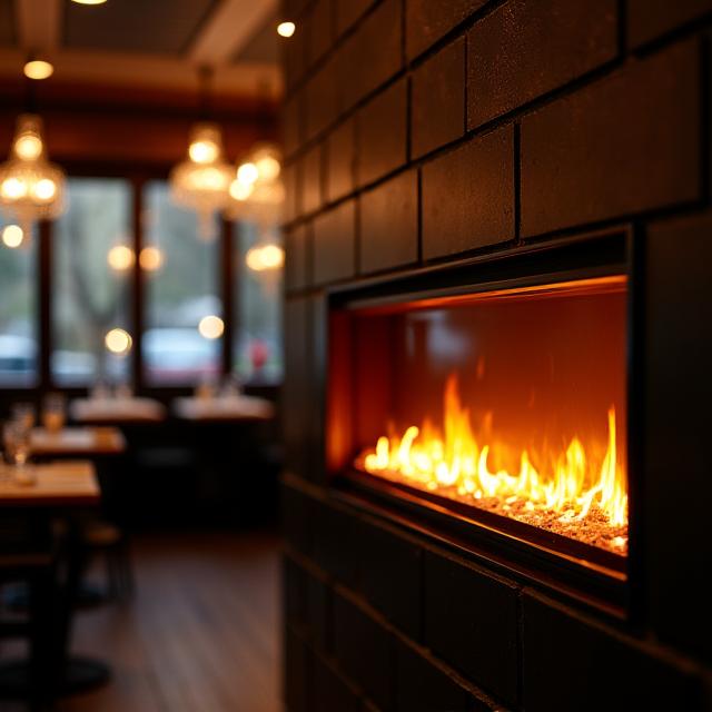 Chimenea comercial en restaurante
