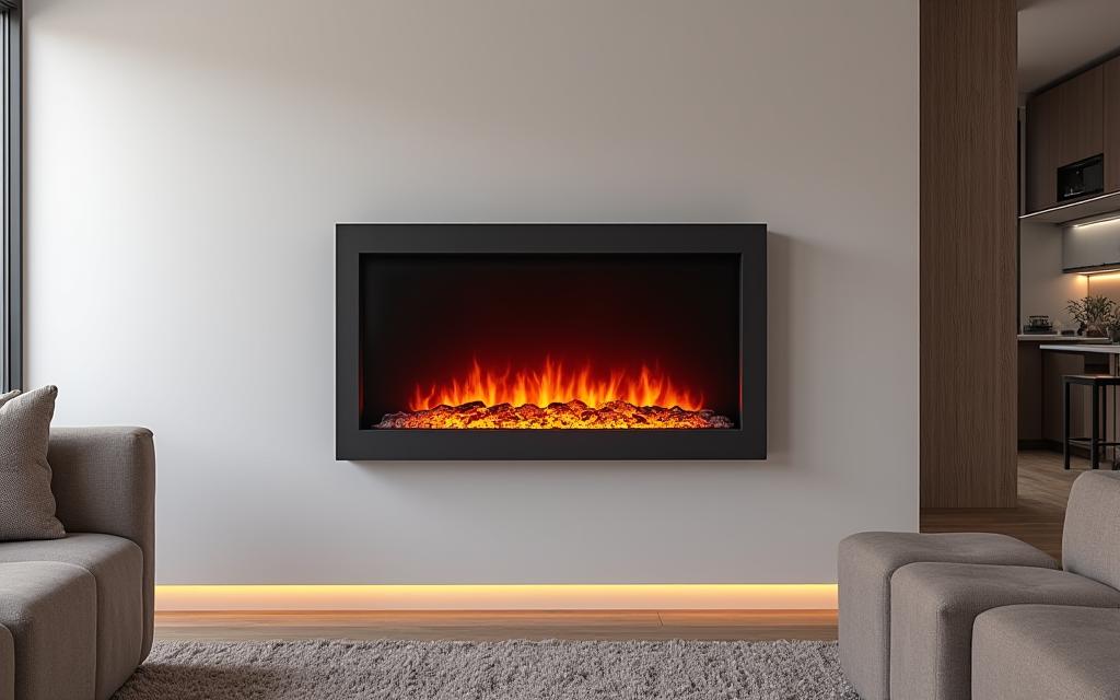 Chimenea eléctrica moderna instalada